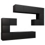 Set de muebles de salón TV 8 piezas madera ingeniería negro de vidaXL, Muebles TV - Ref: Foro24-3078828, Precio: 297,36 €, De...