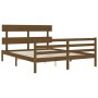 Estructura de cama matrimonio con cabecero madera marrón miel de vidaXL, Camas y somieres - Ref: Foro24-3195099, Precio: 149,...