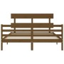 Estructura de cama matrimonio con cabecero madera marrón miel de vidaXL, Camas y somieres - Ref: Foro24-3195099, Precio: 149,...