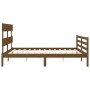 Estructura de cama matrimonio con cabecero madera marrón miel de vidaXL, Camas y somieres - Ref: Foro24-3195099, Precio: 149,...