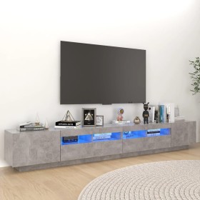 Concrete gray TV cabinet with LED lights 260x35x40 cm by vidaXL, TV Furniture - Ref: Foro24-3081919, Price: 183,07 €, Discoun...