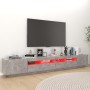 Concrete gray TV cabinet with LED lights 260x35x40 cm by vidaXL, TV Furniture - Ref: Foro24-3081919, Price: 175,64 €, Discoun...