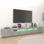 Concrete gray TV cabinet with LED lights 260x35x40 cm by vidaXL, TV Furniture - Ref: Foro24-3081919, Price: 175,64 €, Discoun...