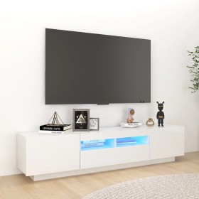 Mueble para TV con luces LED blanco brillante 180x35x40 cm de vidaXL, Muebles TV - Ref: Foro24-3081903, Precio: 139,89 €, Des...