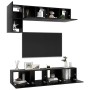 5-piece black engineered wood living room TV furniture set by vidaXL, TV Furniture - Ref: Foro24-3078798, Price: 173,77 €, Di...