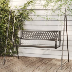 Rocking garden bench 125 cm steel and black plastic by vidaXL, garden benches - Ref: Foro24-317144, Price: 109,31 €, Discount: %