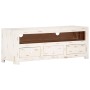 Weißer TV-Schrank aus massivem Akazienholz, 110 x 30 x 40 cm von vidaXL, TV-Möbel - Ref: Foro24-337849, Preis: 168,58 €, Raba...