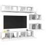 Set de muebles de salón TV 6 piezas madera de ingeniería blanco de vidaXL, Muebles TV - Ref: Foro24-3078726, Precio: 242,98 €...