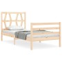 Estructura de cama con cabecero madera maciza 100x200 cm de vidaXL, Camas y somieres - Ref: Foro24-3194366, Precio: 97,31 €, ...