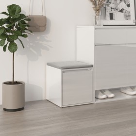 Plywood white glossy stool box 40.5x40x40 cm by vidaXL, Storage baskets - Ref: Foro24-808780, Price: 58,49 €, Discount: %