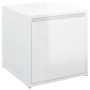 Cajón taburete madera contrachapada blanco brillo 40,5x40x40 cm de vidaXL, Cestas para almacenaje - Ref: Foro24-808780, Preci...