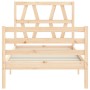 Estructura de cama con cabecero madera maciza 100x200 cm de vidaXL, Camas y somieres - Ref: Foro24-3194366, Precio: 97,31 €, ...