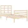 Bed frame with solid wood headboard 100x200 cm by vidaXL, Beds and slatted bases - Ref: Foro24-3193976, Price: 101,63 €, Disc...