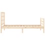 Bed frame with solid wood headboard 100x200 cm by vidaXL, Beds and slatted bases - Ref: Foro24-3193976, Price: 101,63 €, Disc...