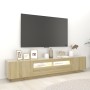 TV cabinet with LED lights Sonoma oak color 200x35x40 cm by vidaXL, TV Furniture - Ref: Foro24-3081909, Price: 115,68 €, Disc...