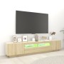 TV cabinet with LED lights Sonoma oak color 200x35x40 cm by vidaXL, TV Furniture - Ref: Foro24-3081909, Price: 115,68 €, Disc...