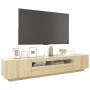 TV cabinet with LED lights Sonoma oak color 200x35x40 cm by vidaXL, TV Furniture - Ref: Foro24-3081909, Price: 115,68 €, Disc...