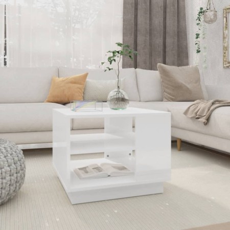 Glossy white engineered wood coffee table 55x55x43 cm by vidaXL, Coffee table - Ref: Foro24-810295, Price: 61,99 €, Discount: %