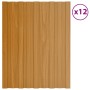 Wood-colored galvanized steel roof panel 12 units 60x45 cm by vidaXL, Ceiling - Ref: Foro24-317195, Price: 45,79 €, Discount: %