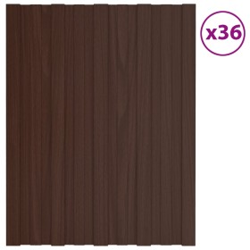 Brown galvanized steel roof panel 36 units 60x45 cm by vidaXL, Ceiling - Ref: Foro24-317194, Price: 85,28 €, Discount: %