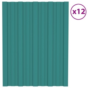 Green galvanized steel roof panel 12 units 60x45 cm by vidaXL, Ceiling - Ref: Foro24-317187, Price: 44,84 €, Discount: %