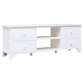 Mueble para TV madera maciza de paulownia blanco 108x30x40 cm de vidaXL, Muebles TV - Ref: Foro24-338517, Precio: 98,99 €, De...