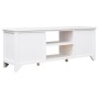 Mueble para TV madera maciza de paulownia blanco 108x30x40 cm de vidaXL, Muebles TV - Ref: Foro24-338517, Precio: 98,99 €, De...