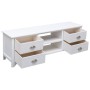 Mueble para TV madera maciza de paulownia blanco 108x30x40 cm de vidaXL, Muebles TV - Ref: Foro24-338515, Precio: 82,03 €, De...