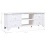 Mueble para TV madera maciza de paulownia blanco 108x30x40 cm de vidaXL, Muebles TV - Ref: Foro24-338517, Precio: 98,99 €, De...