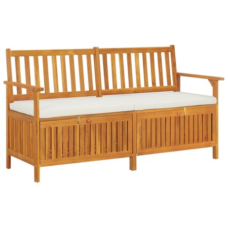 Banco de almacenaje con cojín madera maciza de acacia 148 cm de vidaXL, Bancos de jardín - Ref: Foro24-316737, Precio: 257,85...