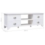 Mueble para TV madera maciza de paulownia blanco 108x30x40 cm de vidaXL, Muebles TV - Ref: Foro24-338515, Precio: 82,03 €, De...