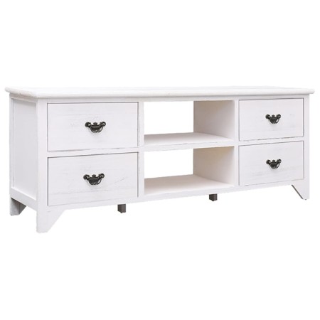 Mueble para TV antiguo madera de paulownia blanco 108x30x40 cm de vidaXL, Muebles TV - Ref: Foro24-338522, Precio: 97,89 €, D...