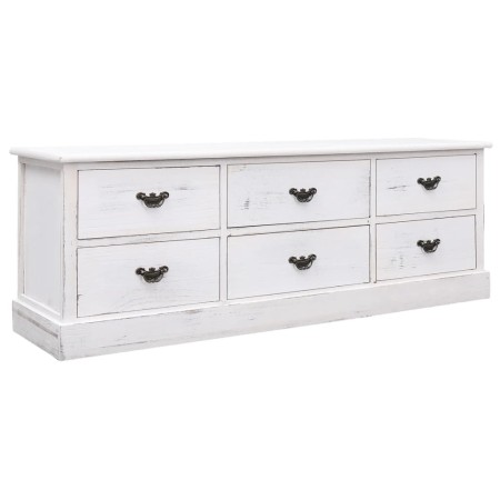 Aged white paulownia wood TV cabinet 108x30x40 cm by vidaXL, TV Furniture - Ref: Foro24-338532, Price: 144,99 €, Discount: %