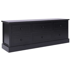 TV cabinet solid black paulownia wood 108x30x40 cm by vidaXL, TV Furniture - Ref: Foro24-338528, Price: 109,25 €, Discount: %