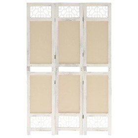 Divider screen with 3 cream fabric panels 105x165 cm by vidaXL, Room dividers - Ref: Foro24-338558, Price: 64,99 €, Discount: %