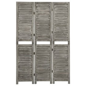 Gray solid wood 3-panel screen 106.5x166 cm by vidaXL, Room dividers - Ref: Foro24-338574, Price: 71,31 €, Discount: %