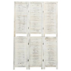 Biombo de 3 paneles madera blanco envejecido 105x165 cm de vidaXL, Divisores de ambientes - Ref: Foro24-338570, Precio: 86,99...