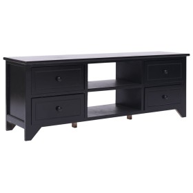 Mueble para TV madera maciza de paulownia negro 108x30x40 cm de vidaXL, Muebles TV - Ref: Foro24-338518, Precio: 97,72 €, Des...