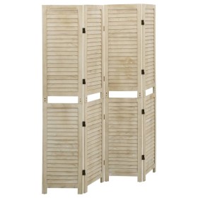 4-panel screen made of solid paulownia wood 140x165 cm by vidaXL, Room dividers - Ref: Foro24-338579, Price: 94,96 €, Discoun...