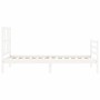 White solid wood bed frame with headboard 100x200 cm by vidaXL, Beds and slatted bases - Ref: Foro24-3194367, Price: 105,57 €...