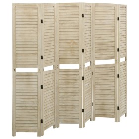 6-panel screen made of solid paulownia wood 210x165 cm by vidaXL, Room dividers - Ref: Foro24-338581, Price: 116,83 €, Discou...