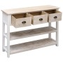 Aparador madera maciza Paulownia blanco y marrón 108x30x76 cm de vidaXL, Aparadores - Ref: Foro24-338550, Precio: 173,82 €, D...