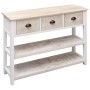 Aparador madera maciza Paulownia blanco y marrón 108x30x76 cm de vidaXL, Aparadores - Ref: Foro24-338550, Precio: 173,82 €, D...