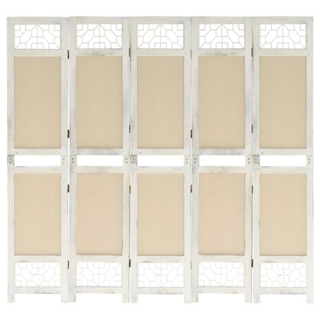 Divider screen with 5 cream fabric panels 175x165 cm by vidaXL, Room dividers - Ref: Foro24-338560, Price: 83,08 €, Discount: %