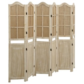 6-panel screen brown fabric 214x165 cm by vidaXL, Room dividers - Ref: Foro24-338593, Price: 112,99 €, Discount: %