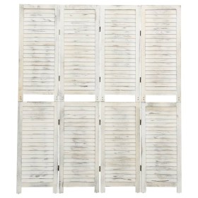 Biombo de 4 paneles madera blanco envejecido 140x165 cm de vidaXL, Divisores de ambientes - Ref: Foro24-338571, Precio: 102,9...