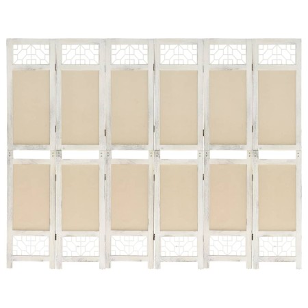 Divider screen with 6 cream fabric panels 210x165 cm by vidaXL, Room dividers - Ref: Foro24-338561, Price: 99,32 €, Discount: %