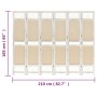 Divider screen with 6 cream fabric panels 210x165 cm by vidaXL, Room dividers - Ref: Foro24-338561, Price: 99,32 €, Discount: %