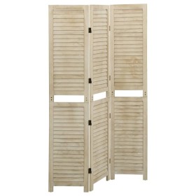 3-panel solid paulownia wood screen 105x165 cm by vidaXL, Room dividers - Ref: Foro24-338578, Price: 85,23 €, Discount: %