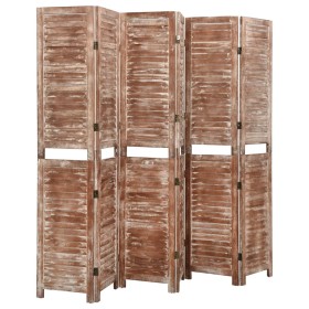 6-panel screen solid brown paulownia wood 210x165cm by vidaXL, Room dividers - Ref: Foro24-338585, Price: 137,14 €, Discount: %